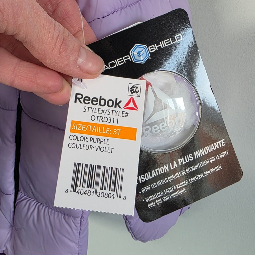 Reebok Kids Lavender Puffer Coat 3T NEW - Picture 5 of 11